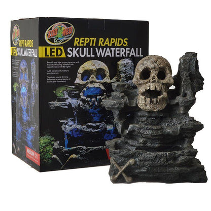 Zoo Med Repti Rapids LED Skull Waterfall-Reptile-Zoo Med-Medium - (11.5"L x 6.0"W x 14.0"H)-