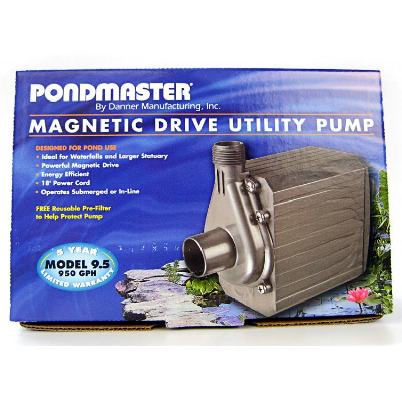 Pondmaster Pond-Mag Magnetic Drive Utility Pond Pump-Fish-Pondmaster-Model 9.5 (950 GPH)-