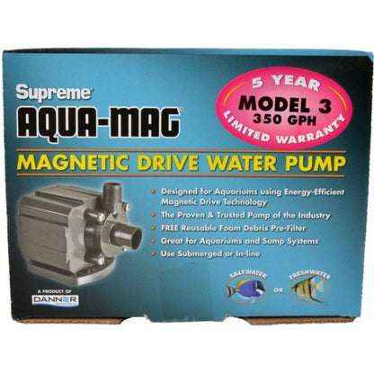 Supreme Aqua-Mag Magnetic Drive Water Pump-Fish-Supreme-Aqua-Mag 3 Pump (350 GPH)-