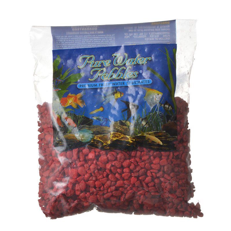 Pure Water Pebbles Aquarium Gravel - Currant Red-Fish-Pure Water Pebbles-2 lbs (3.1-6.3 mm Grain)-