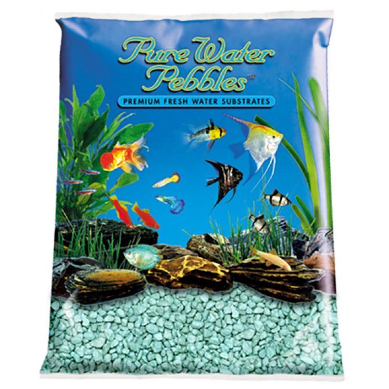 Pure Water Pebbles Aquarium Gravel - Turquoise-Fish-Pure Water Pebbles-25 lbs (3.1-6.3 mm Grain)-