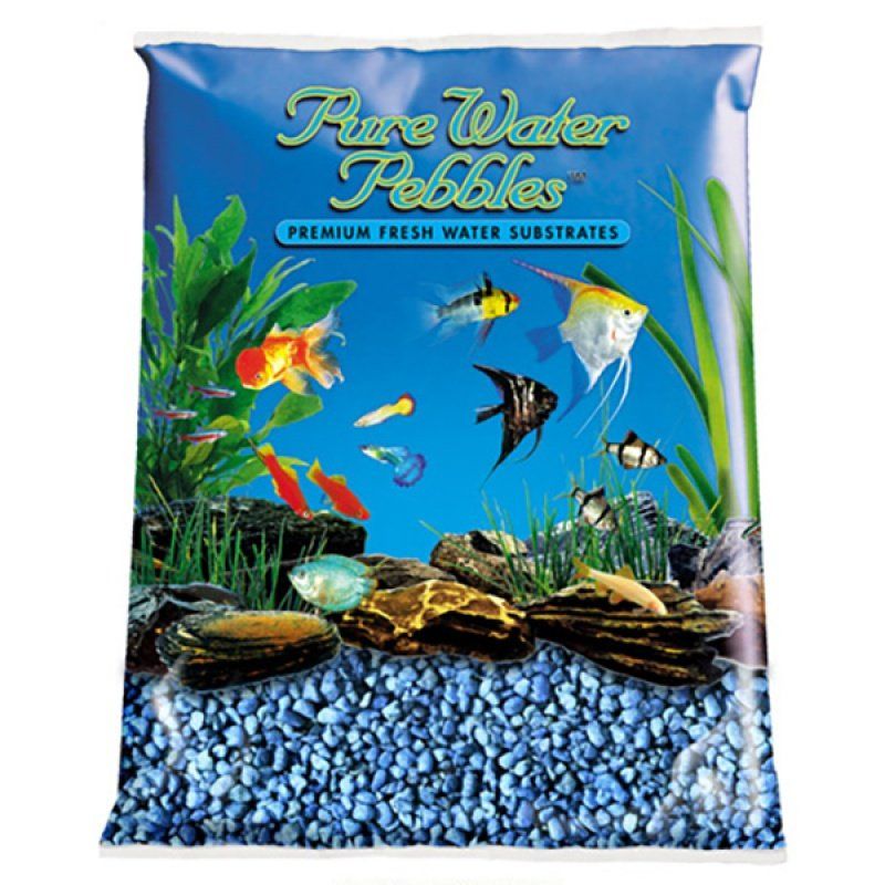 Pure Water Pebbles Aquarium Gravel - Neon Blue-Fish-Pure Water Pebbles-25 lbs (3.1-6.3 mm Grain)-