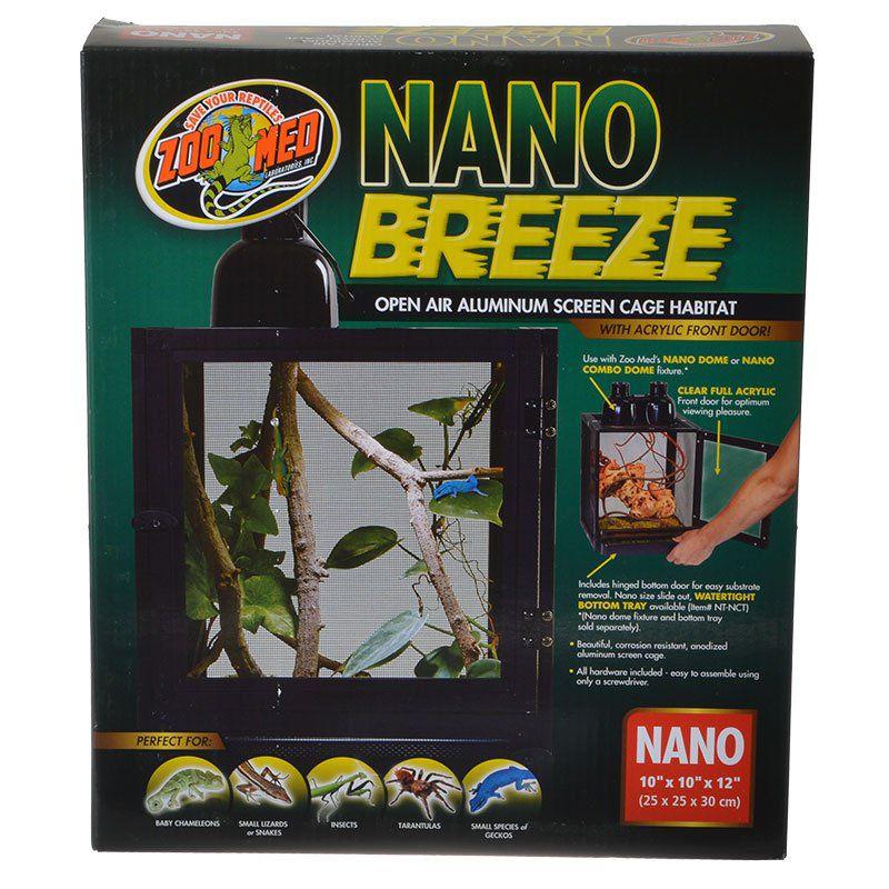 Zoo Med Nano Breeze Aluminum Screen Cage Habitat-Reptile-Zoo Med-1 Pack (10"L x 10"W x 12"H)-