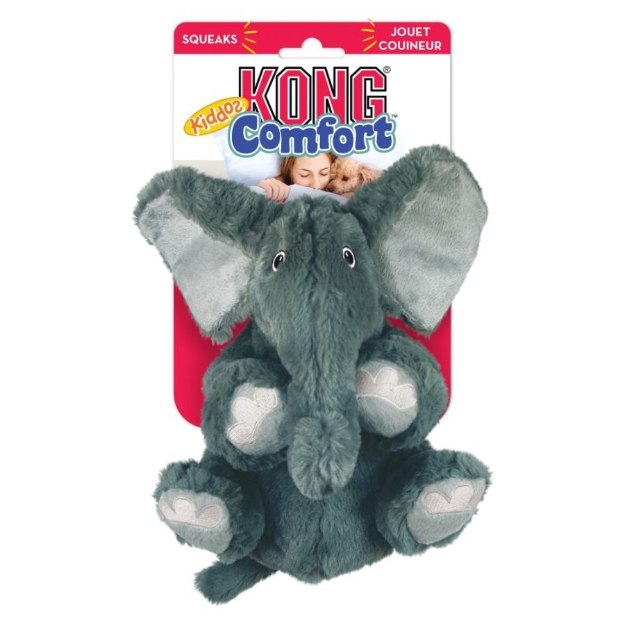 KONG Comfort Kiddos Dog Toy - Elephant-Dog-KONG-Large - (6.2"W x 8.8"H)-