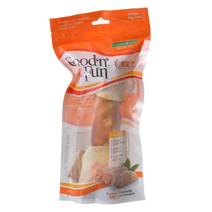 Healthy Hide Good 'n' Fun Triple-Flavor Bones - Beef, Pork & Chicken-Dog-Healthy Hide-Large - 1 Pack - (8" Bone)-