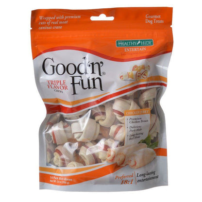 Healthy Hide Good 'n' Fun Triple-Flavor Bones - Beef, Pork & Chicken-Dog-Healthy Hide-Mini - 14 pack-