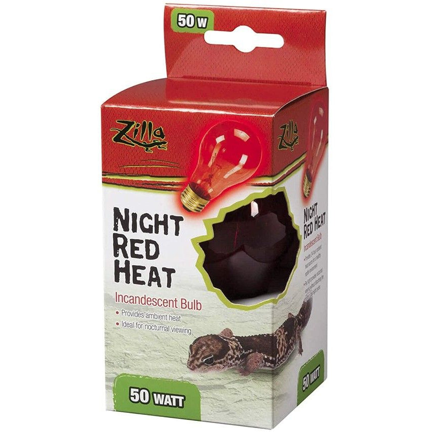 Zilla Incandescent Night Red Heat Bulb for Reptiles-Fish-Zilla-50 Watt-