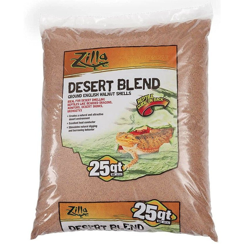 Zilla Desert Blend Ground English Walnut Shells Reptile Bedding-Reptile-Zilla-25 Quarts-