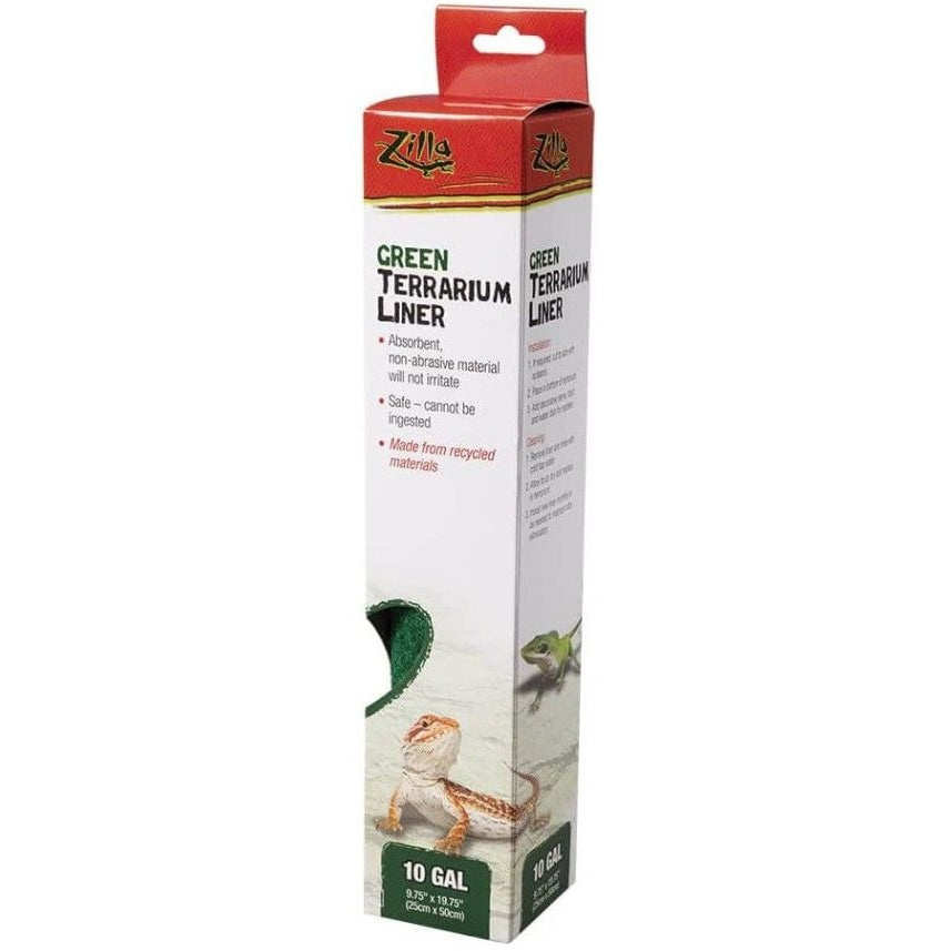 Zilla Green Terrarium Liner-Reptile-Zilla-10 Gallon Tanks - (9.75"L x 19.75"W)-