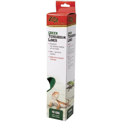 Zilla Green Terrarium Liner-Reptile-Zilla-10 Gallon Tanks - (9.75"L x 19.75"W)-