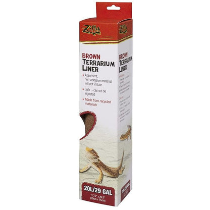 Zilla Brown Terrarium Liner-Reptile-Zilla-20L/29 Gallon Tanks - (11.75"L x 29.5"W)-