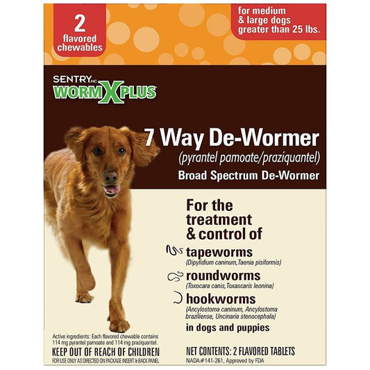 Sentry Worm X Plus - Large Dogs-Dog-Sentry-2 Count-