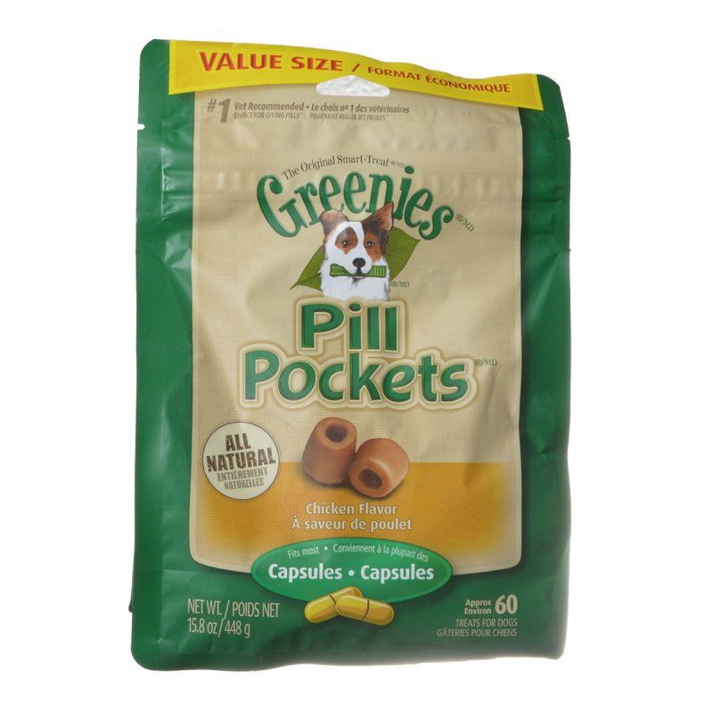 Greenies Pill Pocket Chicken Flavor Dog Treats-Dog-Greenies-Large - 60 Treats (Capsules)-