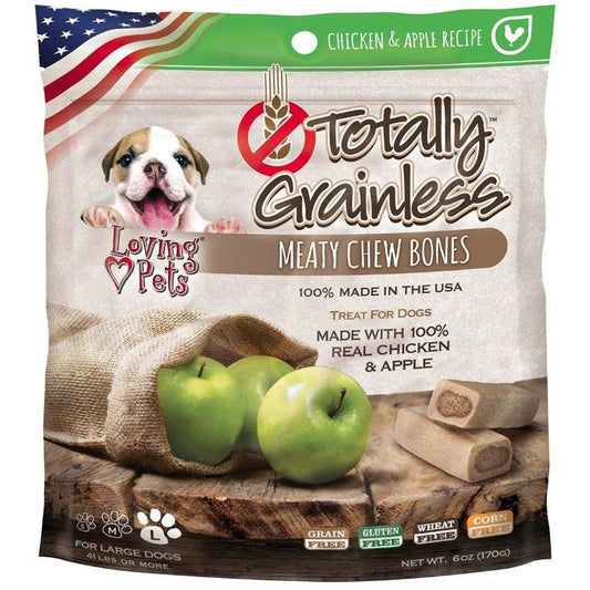 Loving Pets Totally Grainless Meaty Chew Bones - Chicken & Apple-Dog-Loving Pets-Large Dogs - 6 oz - (Dogs 41+ lbs)-