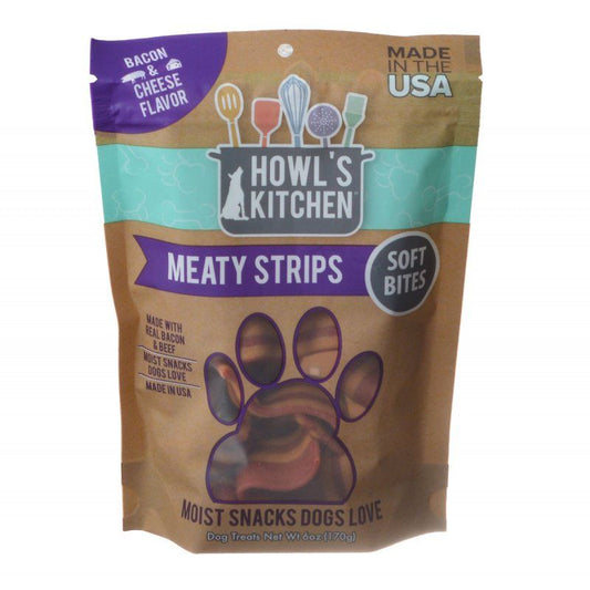 Howl's Kitchen Meaty Strips Soft Bites - Bacon & Cheese Flavor-Dog-Howl's Kitchen-6 oz-