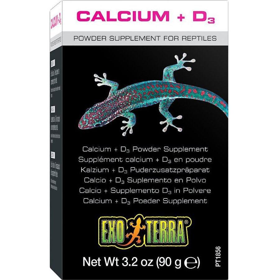 Exo-Terra Calcium + D3 Powder Supplement for Reptiles-Reptile-Exo-Terra-3.2 oz (90 g)-