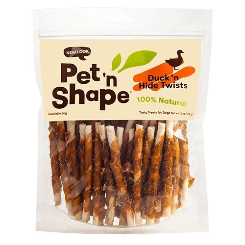 Pet 'n Shape 100% Natural Duck Hide Twists-Dog-Pet 'n Shape-Regular - 50 Pack - (5" Chews)-