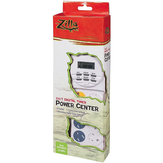 Zilla 24/7 Digital Timer Power Center-Reptile-Zilla-Up to 1875 Watts - (15 Amps)-