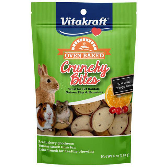 Vitakraft Oven Baked Crunchy Bites Small Pet Treats - Real Cran-Orange Flavor-Small Pet-Vitakraft-4 oz-