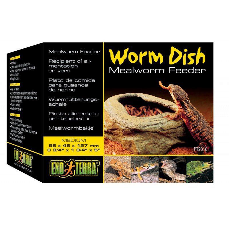 Exo-Terra Worm Dish-Reptile-Exo-Terra-Mealworm Feeder - (5"L x 5"W x 6.1"H)-