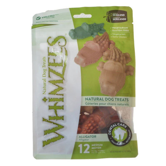 Whimzees Natural Dental Care Alligator Dog Treats-Dog-Whimzees-Medium - 12 Pack - (Dogs 25-40 lbs)-