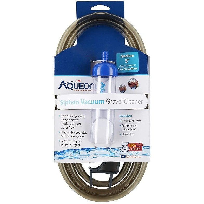 Aqueon Siphon Vacuum Gravel Cleaner-Fish-Aqueon-Medium - 5" Tube with 6' Hose - (Aquariums 5-20 Gallons)-