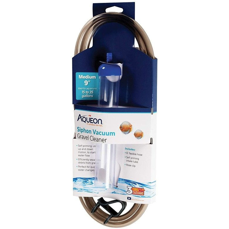 Aqueon Siphon Vacuum Gravel Cleaner-Fish-Aqueon-Medium - 9" Tube with 6' Tube - (Aquariums 15-35 Gallons)-