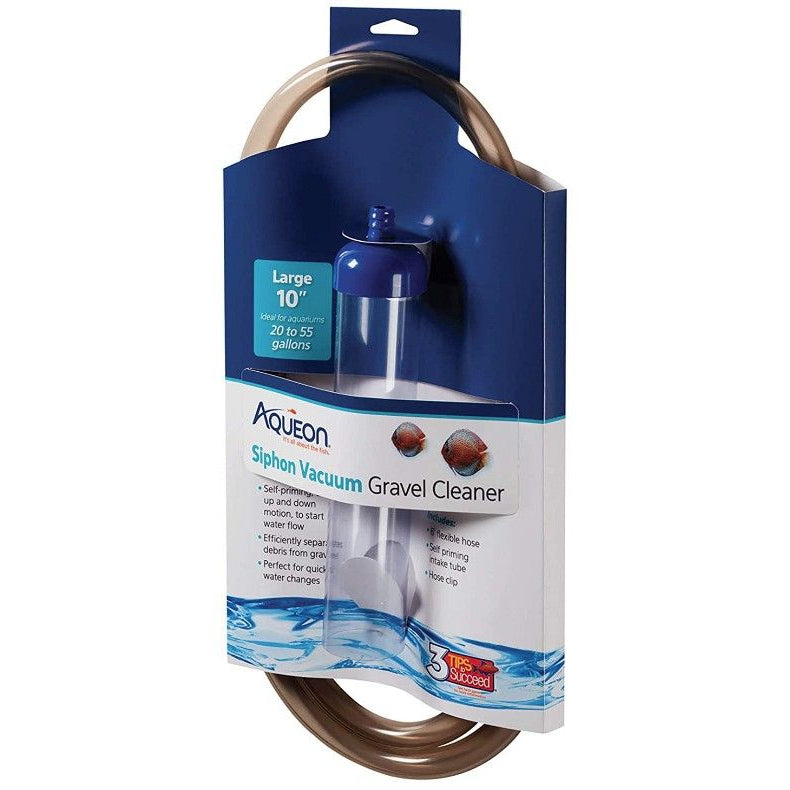 Aqueon Siphon Vacuum Gravel Cleaner-Fish-Aqueon-Large - 10" Tube with 6' Hose - (Aquariums 20-55 Gallons)-