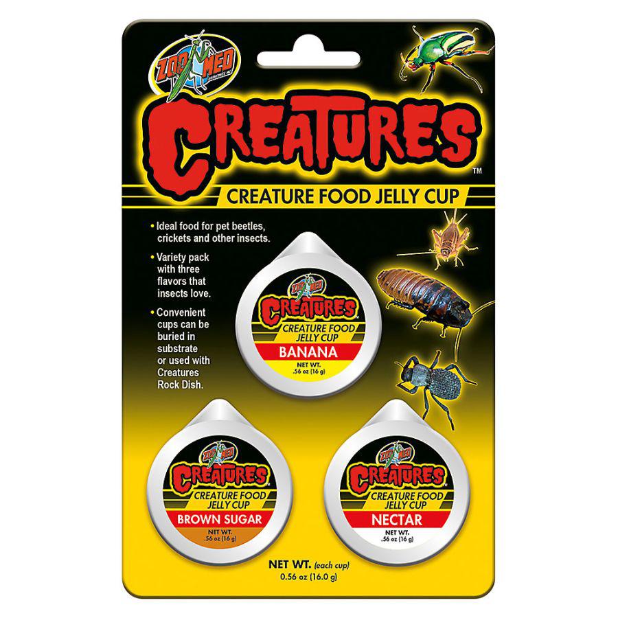 Zoo Med Creatures Creature Food Jelly Cup-Reptile-Zoo Med-3 Pack - (0.56 oz/16 g Each)-