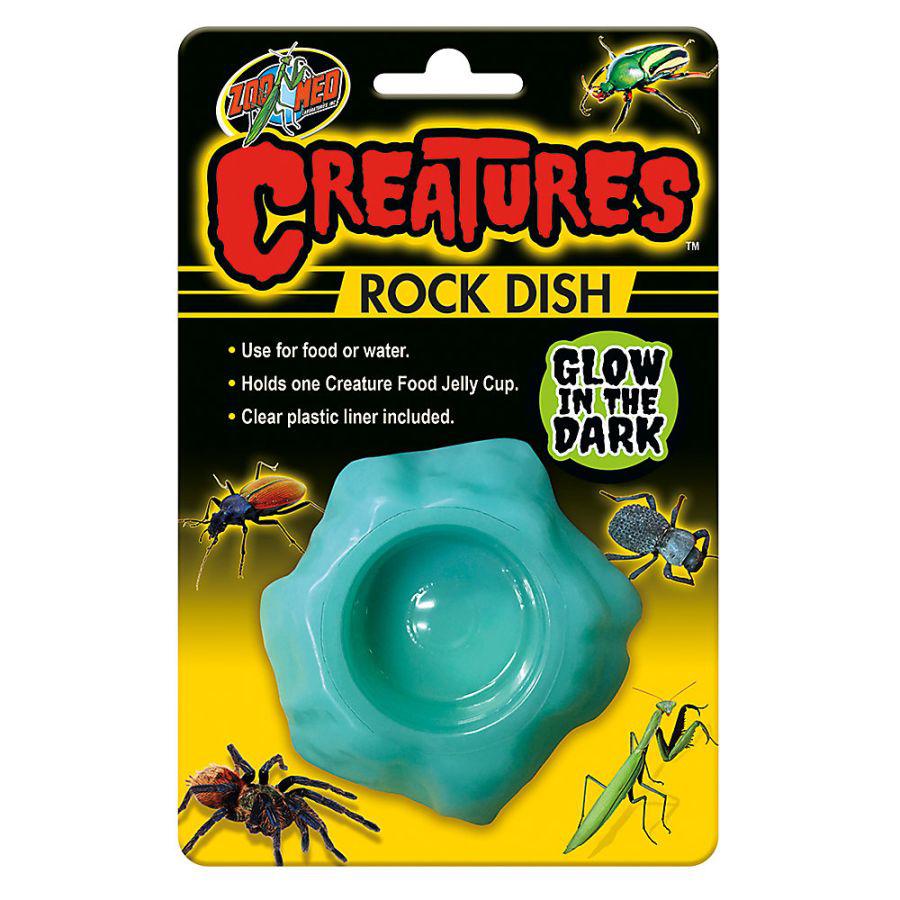 Zoo Med Creatures Rock Dish-Reptile-Zoo Med-1 Pack - (3"L x 3"W x 0.75"H)-