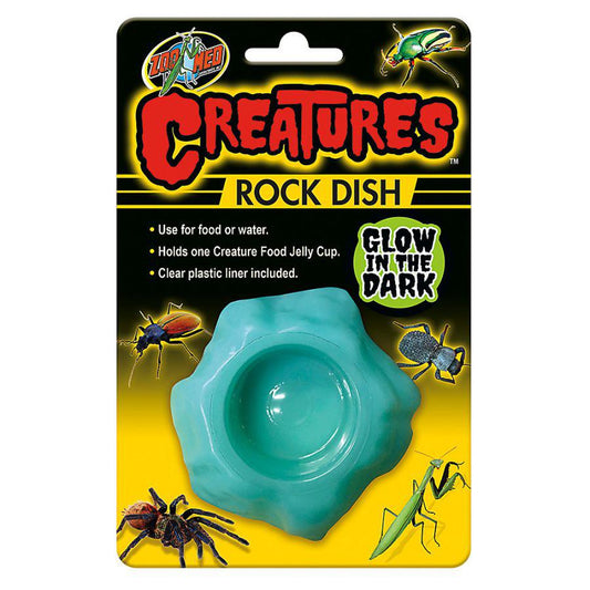 Zoo Med Creatures Rock Dish-Reptile-Zoo Med-1 Pack - (3"L x 3"W x 0.75"H)-