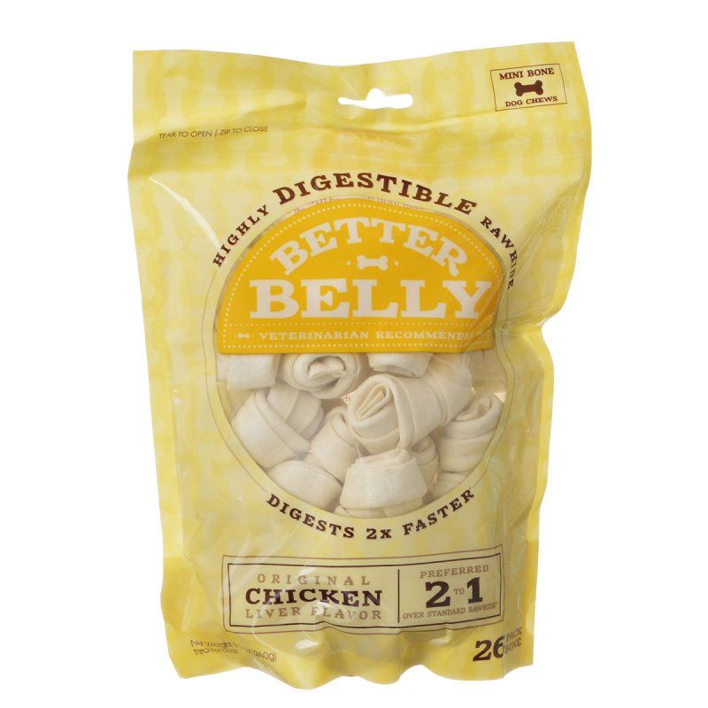 Better Belly Rawhide Chicken Liver Bones - Mini-Dog-Better Belly-26 Count-