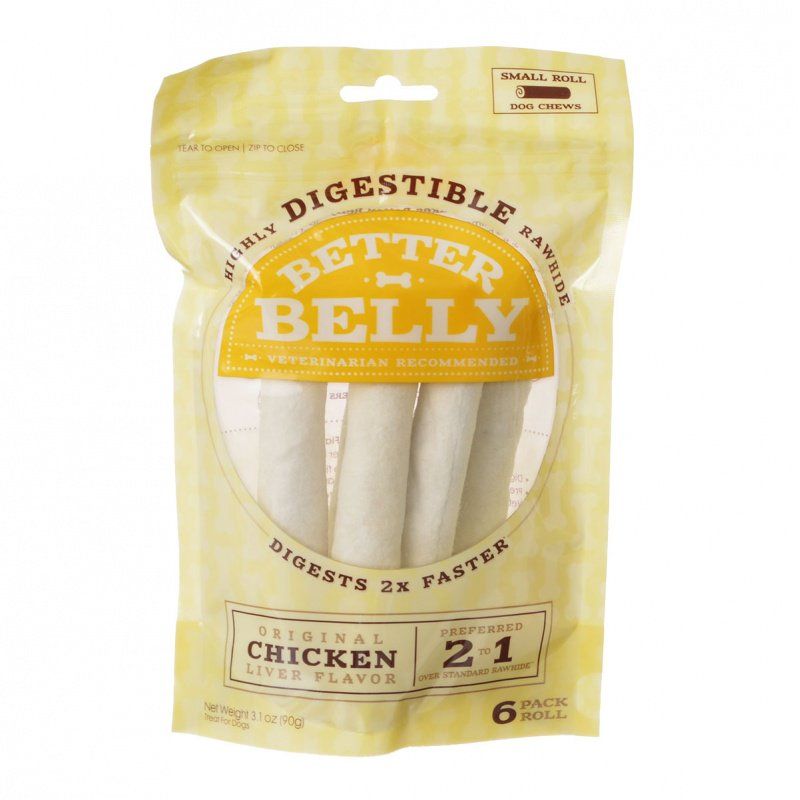 Better Belly Rawhide Chicken Liver Rolls - Small-Dog-Better Belly-6 Count-