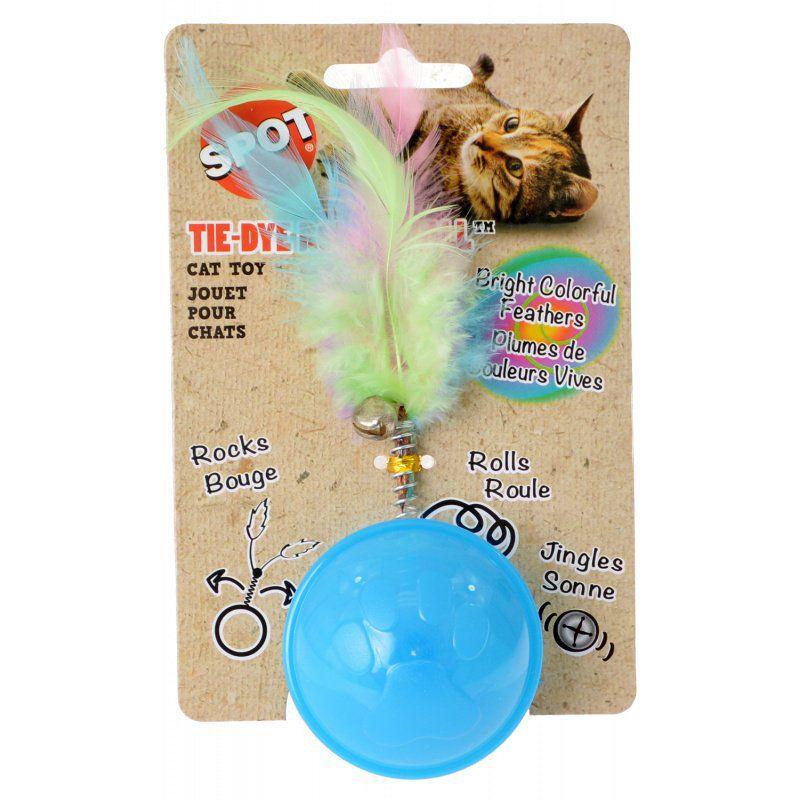 Spot Tie Dye Roller Ball Cat Toy - Assorted Colors-Animals & Pet Supplies-BimBimPet-