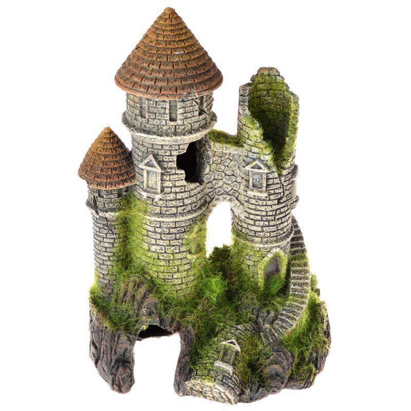 Exotic Environments Mountain Top Citadel with Moss-Fish-Blue Ribbon Pet Products-1 Count-