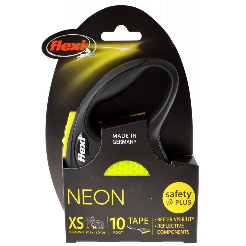 Flexi New Neon Retractable Tape Leash-Dog-Flexi-X-Small - 10' Tape (Pets up to 26 lbs)-