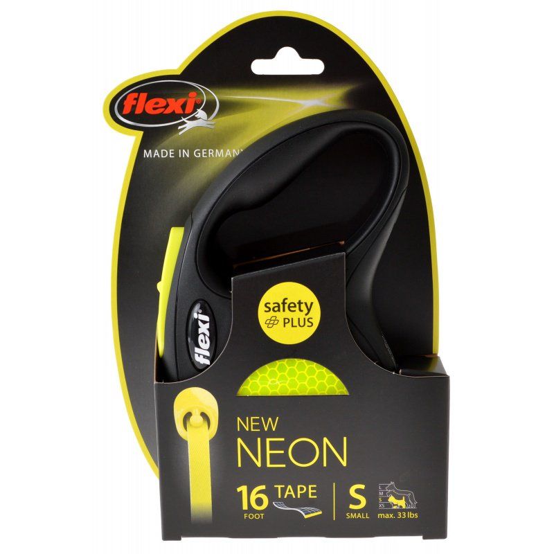 Flexi New Neon Retractable Tape Leash-Dog-Flexi-Small - 16' Tape (Pets up to 33 lbs)-