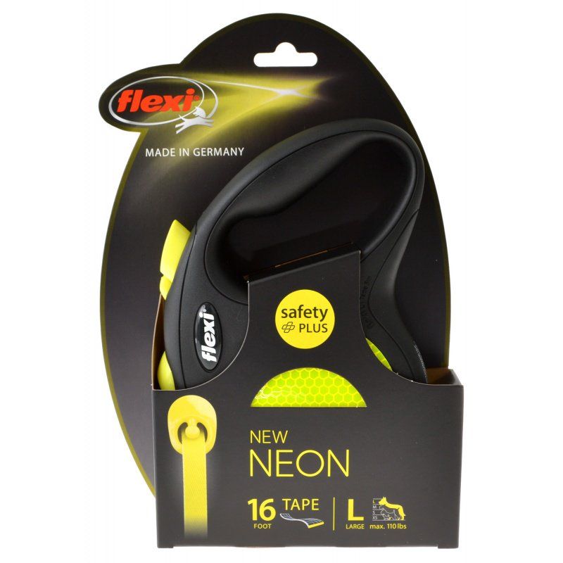 Flexi New Neon Retractable Tape Leash-Dog-Flexi-Large - 16' Tape (Pets up to 110 lbs)-