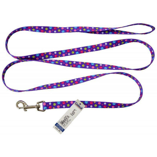 Pet Attire Styles Nylon Dog Leash - Special Paw-Dog-Coastal Pet-6' Long x 5/8" Wide-