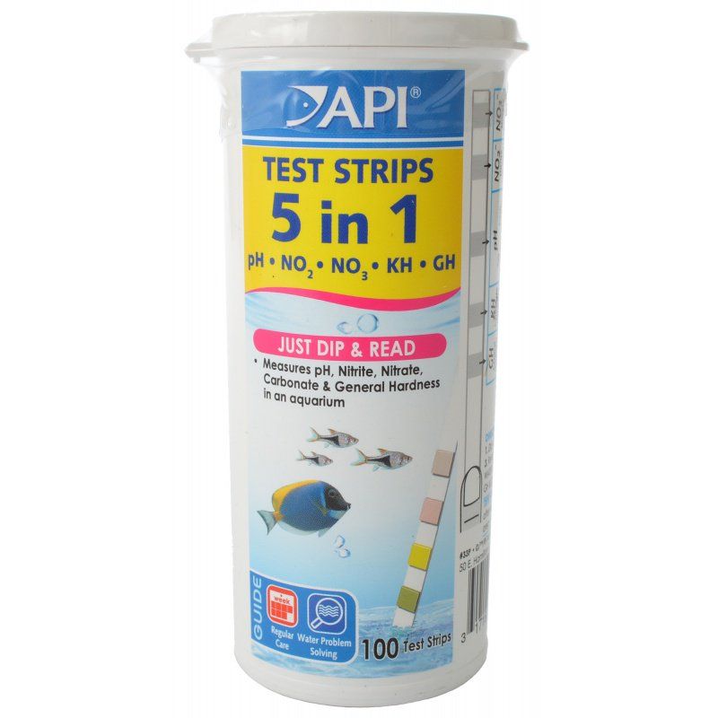 API 5 in 1 Aquarium Test Strips-Fish-API-100 Strips-