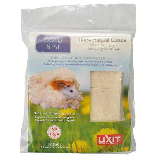 Lixit Cozy Nest Natural Cotton Bedding-Bird-Lixit-12 Count-