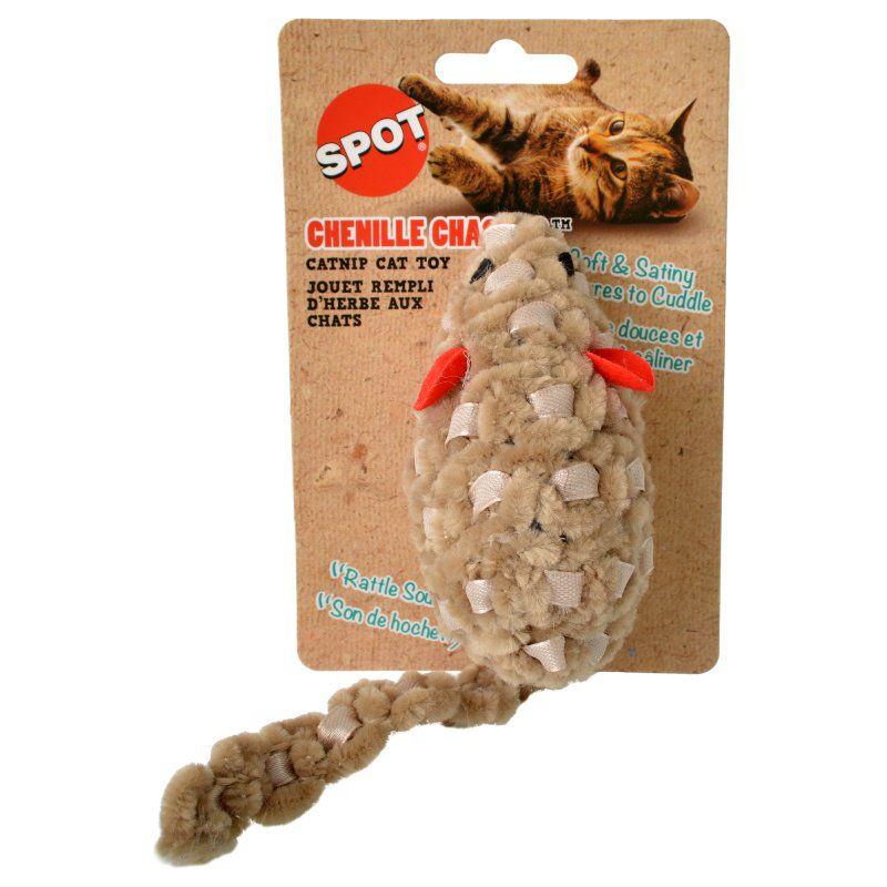 Spot Chenille Chasers Mouse Catnip Toy - Assorted Colors-Cat-Spot-1 Count-