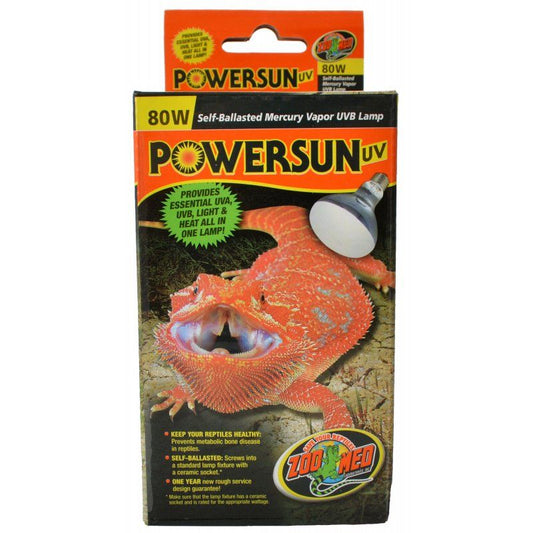 Zoo Med Powersun UVB Mercury Vapor Lamp-Reptile-Zoo Med-80 Watt-