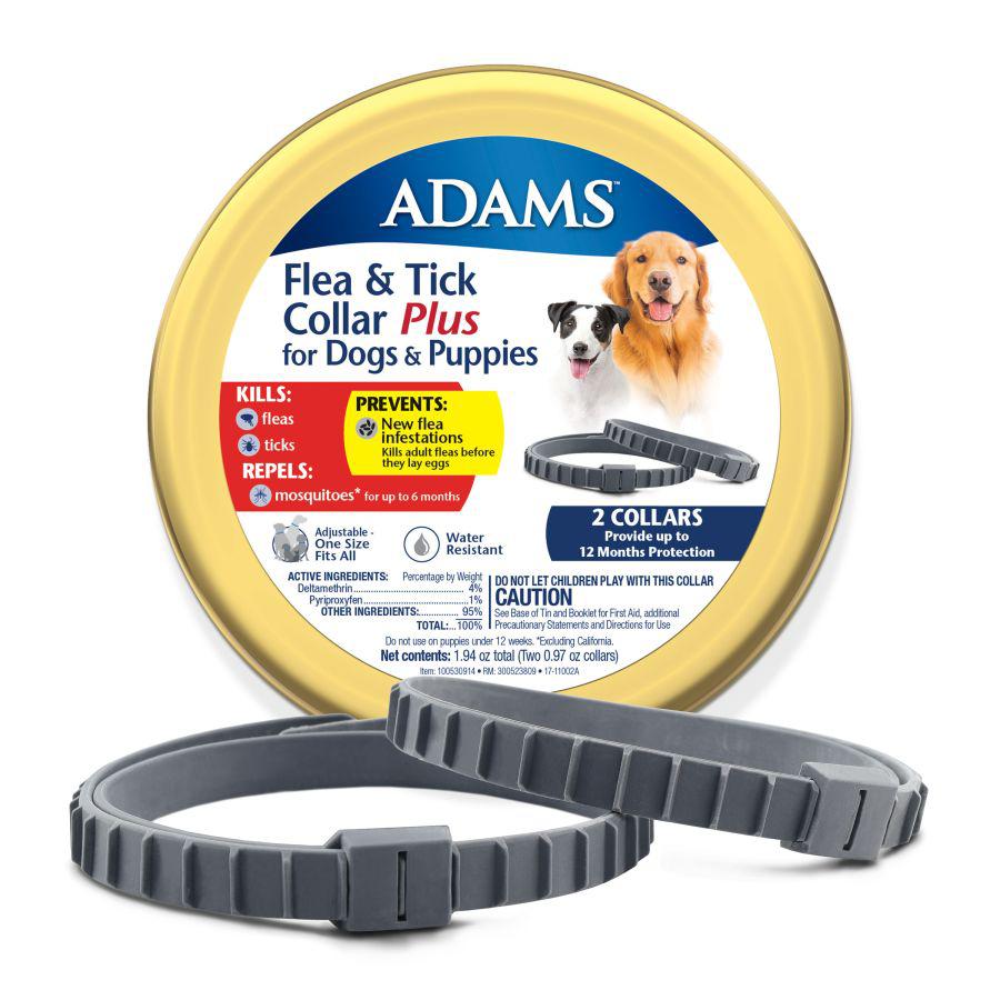 Adams Flea & Tick Collar Plus for Dogs & Puppies-Dog-Adams-2 Count-