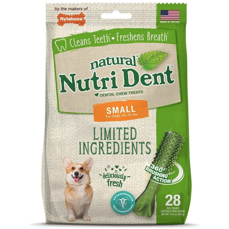 Nylabone Natural Nutri Dent Fresh Breath Dental Chews - Limited Ingredients-Dog-Nylabone-Small - 28 Count-