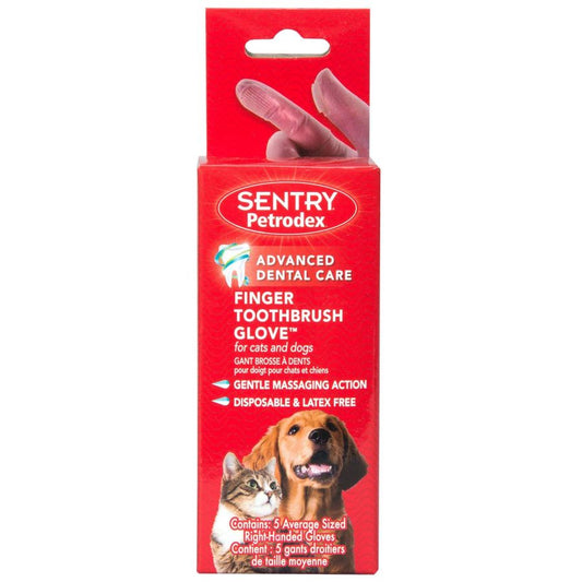 Sentry Petrodex Finger Toothbrush Glove for Cats & Dogs-Dog-Sentry-5 count-