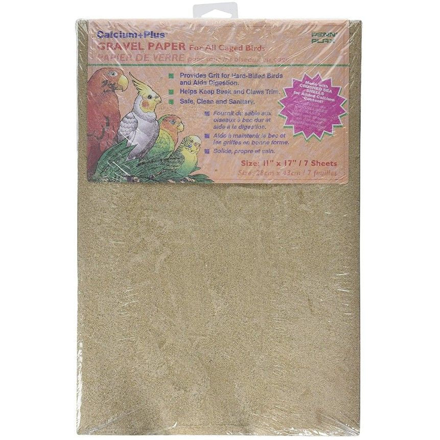 Penn Plax Calcium Plus Gravel Paper for Caged Birds-Bird-Penn Plax-11" x 17" - 7 Pack-