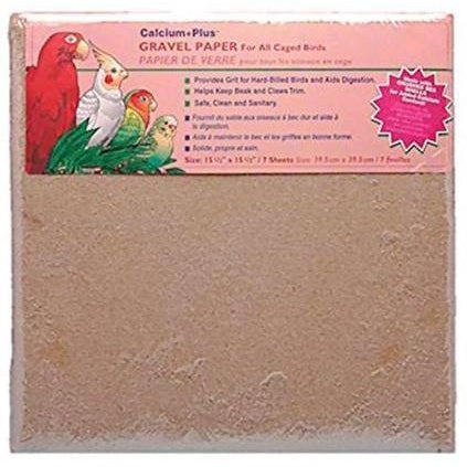 Penn Plax Calcium Plus Gravel Paper for Caged Birds-Bird-Penn Plax-15.5" x 15.5" - 7 Pack-