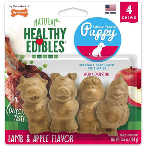 Nylabone Natural Healthy Edibles Puppy Chew Treats - Lamb & Apple Flavor-Dog-Nylabone-4 Pack-