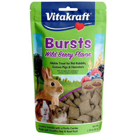 Vitakraft Bursts Treat for Rabbits, Guinea Pigs & Hamsters - Wild Berry Flavor-Small Pet-Vitakraft-1.76 oz-